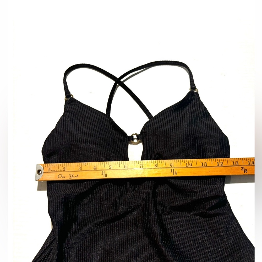 Aerie Shine Rib Full Coverage Black One Piece Swimsuit Women’s Size M NWT - Picture 8 of 16